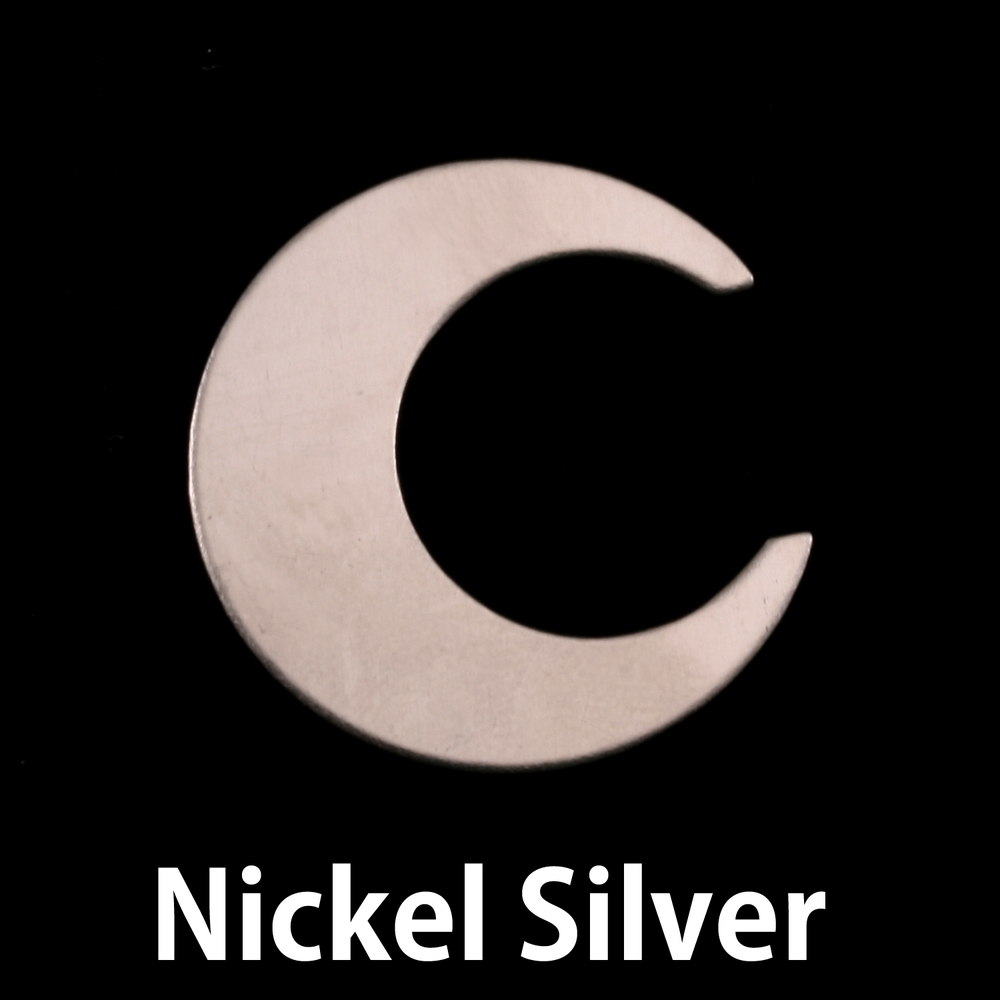 Metal Stamping Blanks Nickel Silver Crescent Moon, 25.4mm (1"), 24g